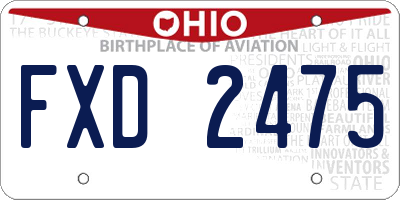 OH license plate FXD2475