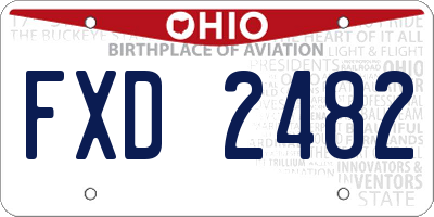 OH license plate FXD2482