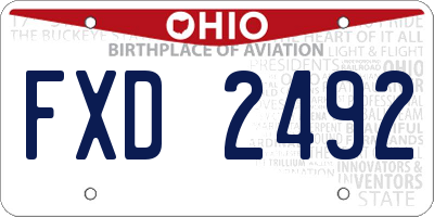 OH license plate FXD2492