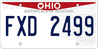 OH license plate FXD2499