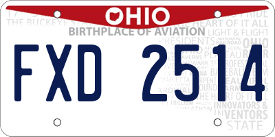 OH license plate FXD2514