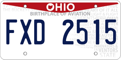 OH license plate FXD2515