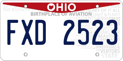 OH license plate FXD2523