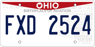 OH license plate FXD2524