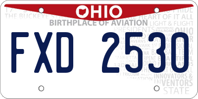 OH license plate FXD2530