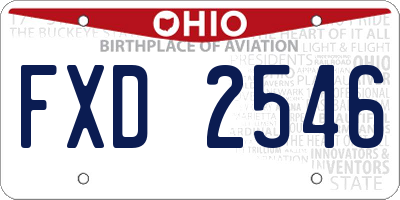 OH license plate FXD2546