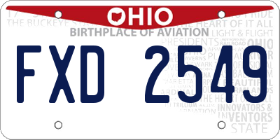 OH license plate FXD2549