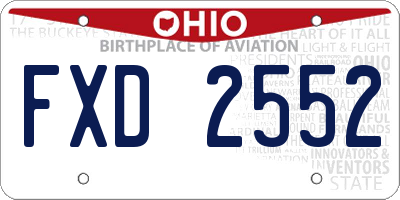 OH license plate FXD2552