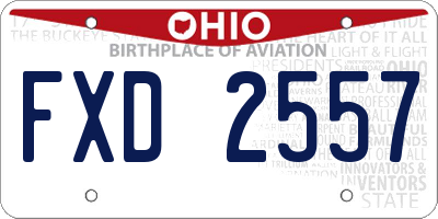 OH license plate FXD2557