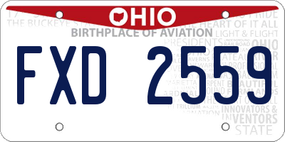 OH license plate FXD2559