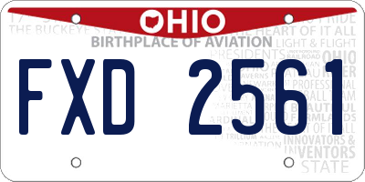OH license plate FXD2561