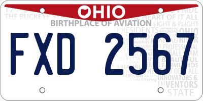 OH license plate FXD2567