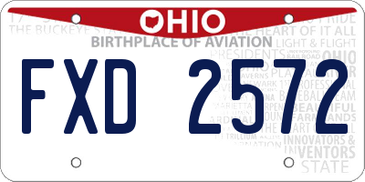 OH license plate FXD2572