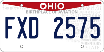 OH license plate FXD2575