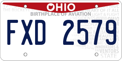 OH license plate FXD2579
