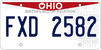 OH license plate FXD2582
