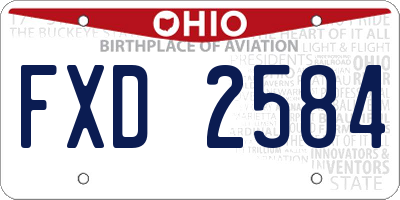 OH license plate FXD2584