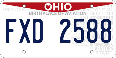 OH license plate FXD2588