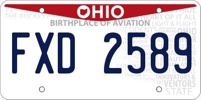 OH license plate FXD2589