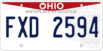 OH license plate FXD2594