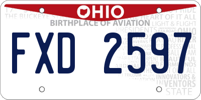 OH license plate FXD2597