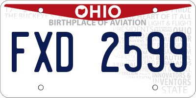 OH license plate FXD2599