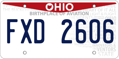 OH license plate FXD2606