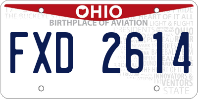 OH license plate FXD2614