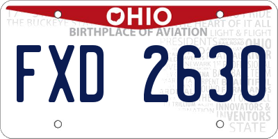 OH license plate FXD2630