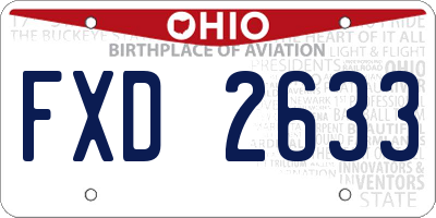 OH license plate FXD2633