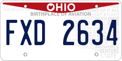 OH license plate FXD2634