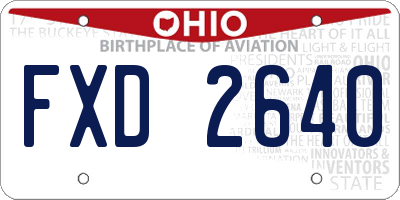 OH license plate FXD2640