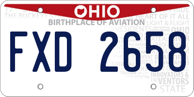 OH license plate FXD2658