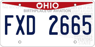 OH license plate FXD2665