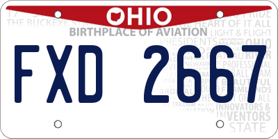 OH license plate FXD2667
