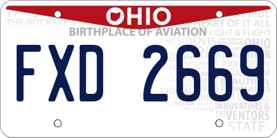 OH license plate FXD2669