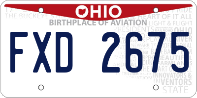 OH license plate FXD2675