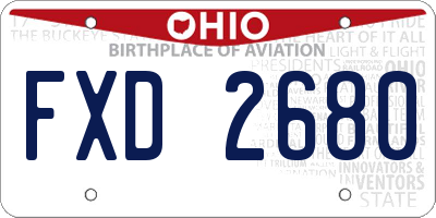 OH license plate FXD2680