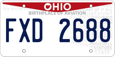OH license plate FXD2688