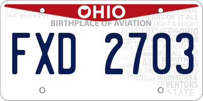 OH license plate FXD2703