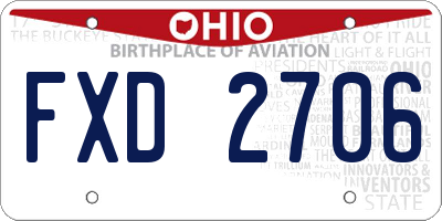 OH license plate FXD2706