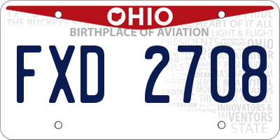 OH license plate FXD2708