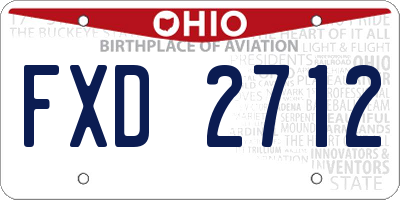 OH license plate FXD2712