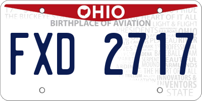 OH license plate FXD2717