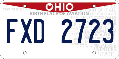OH license plate FXD2723