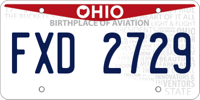 OH license plate FXD2729