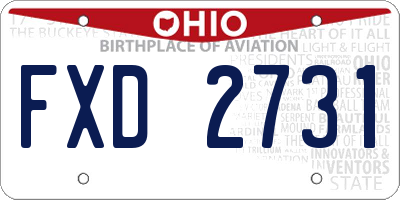 OH license plate FXD2731