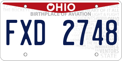 OH license plate FXD2748