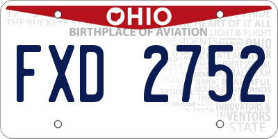 OH license plate FXD2752