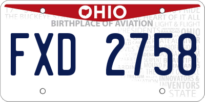 OH license plate FXD2758